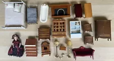 Vintage Furniture For Victorian Dolls House Bathroom Bedroom Cabinets Beds Lamps