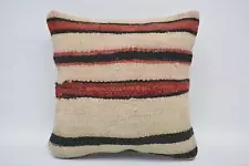 Turkish Pillow, 14"x14" Beige Pillow, Antique Pillows, Throw Kilim Pillow