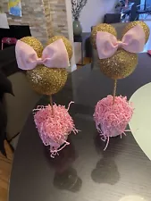 Minnie Mouse Gold And Pink Party centerpieces table décor