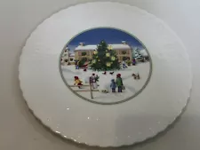 Vintage Mikasa Bone China Season's Greetings Cake Plate, 11 1/4" Diameter