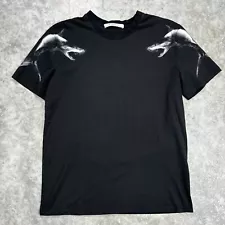 Givenchy Shark 47 17F 7332 651 Cotton Black T Shirt Cuban Fit Size Medium