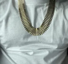 Yellow Gold Wide Rolex Link Style Chain Necklace 27Inchs ” 10k