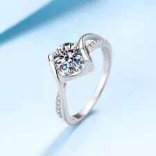 1.0Ct Moissanite Wedding Engagement 925 Sterling Silver Woman's Ring