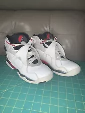 Nike Air Jordan 8 Retro Youth Sz 7Y 305368-103 White Black Red Basketball Shoes