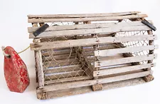 Vintage Lobster Trap Rustic Weighted Working Decorative w/ Buoy