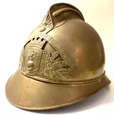 Antique Adrian Style Brass French Fire Helmet Original As Found And Used Clean!