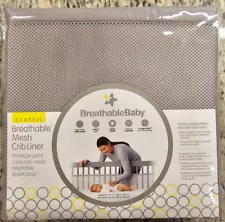 BreathableBaby Mesh Crib Liner Gray Color Classic Collection.