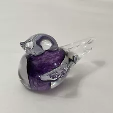 Art Glass Bird Figurine Signed