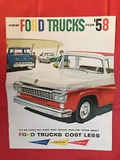 1958 FORD "RANCHERO STYLESIDE PICKUP +" Truck Dealer Sales Brochure