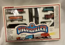 Vintage Bachmann Highballer N Scale Train Set Locomotive & 3 Cars & Train Track