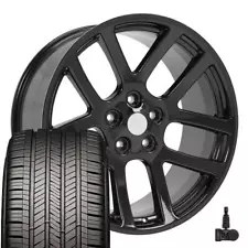 2223 Black 22 inch 5x5.5 Rims & Goodyear ET Tires Fit Dodge RAM 1500 SRT10