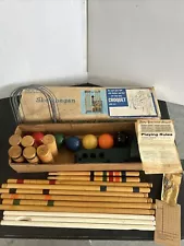 Vintage 1966 Forster Skowhegan Croquet Set 6-Player Never Used ? In Original Box