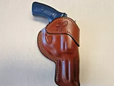 RUGER SP101 357 mag, with 3" barrel, formed BROWN leather owb, belt holster