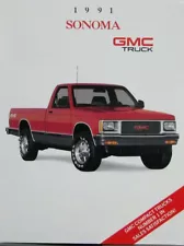 1991 GMC Sonoma Pickup Truck SL SLX SLE Club Coupe Sales Brochure Original