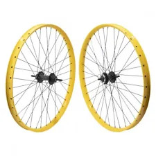 SE Bikes Maniacc Flyer 27.5in Wheelset Yellow/Black Disc 36H 1sp Cass 110/142mm