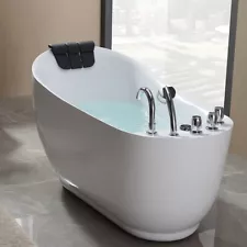 Empava 59 in. Whirlpool Freestanding Acrylic Bathtub