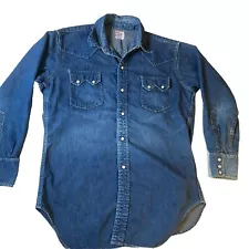 Levi's Vintage Clothing Short Horn Sawtooth Blue Denim Shirt Western Wear