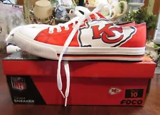 Kansas City Chiefs NFL Men's Low Top Big Logo Canvas Shoes Size 10 Womens 12