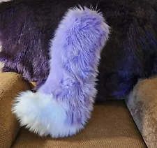 Fursuit Tail Canine Wolf Fox Husky Dog Furry Cosplay Purple White