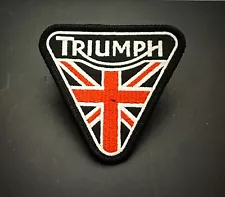 FABULOUS TRIUMPH MOTORCYCLES EMBROIDERED IRON-ON PATCH...VERY RARE COLOR COMBO!!