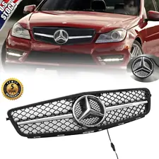 For Mercedes Benz 2008-2014 W204 C-Class C300 AMG Style Grille W/LED Star Chrome (For: Mercedes-Benz C300)