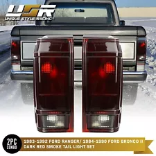 RED SMOKE Rear Tail Lights Lamps L+R For 83-92 Ford Ranger and 84-90 Bronco II (For: 1989 Ford Ranger)