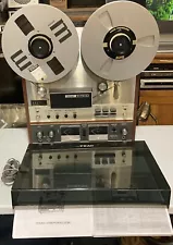 EUC RARE TEAC 7010 Reel-to-Reel Tape Player Recorder, Auto Reverse, Hubs, Cover