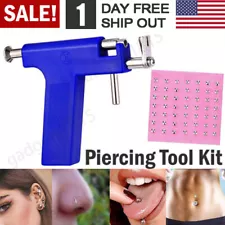 Professional Ear Piercing Gun Body Nose Navel DIY Tool Kit Jewelry with 98 Studs