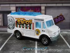 2024 Matchbox City Adventure II White Chow Mobile Taco Food Truck Loose D4