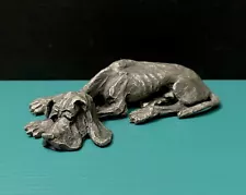 Kraczkowski Hudson Pewter Old Bloodhound Hunting Puppy Dog Animal Art Figurine