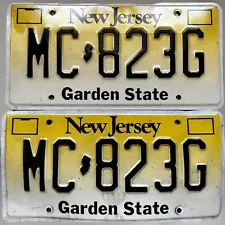 Pair Of Early 2000’s New Jersey License Plates MC-823G State Map