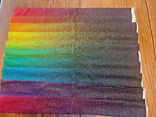 10 ONE QUARTER YD PIECES, OMBRE RAINBOW COLORS, COTTON QUILT FABRIC, 2 1/2 YD TL