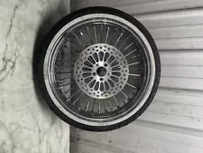 21 X 3.5 In Inch 21x3.5 chrome spoke motorcycle front wheel rim and tire