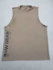 Raw Gear Shirt Mens Large Brown Tank Top Fitness Adult RAWGEAR Body Building Gym