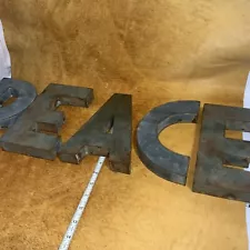 Iron large letters vintage decor rusty bohemian, Peace,chic, Rainbow