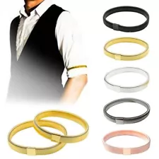 2pcs Elastic Shirt Sleeve Holders Non-slip Garter Elasticated Band Men