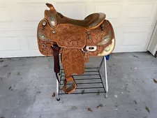 Blue Ribbon Western Show Saddle, 15in Padded Seat Beautiful Saddle