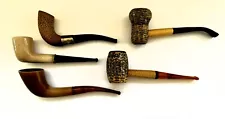 LOT 5 SMOKING PIPES MISSIOURI MEERSCHAUM CORN COB HAND CARVED MADE IN ENGLAND