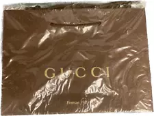 GUCCI FIRENZE 1921 BROWN Gold SIMA PAPER Small GIFT SHOPPING BAG SEALED