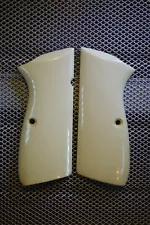 Browning Hi Power Frames 9mm Ivory Look Polymer Grips! Great For Scrimshaw Works