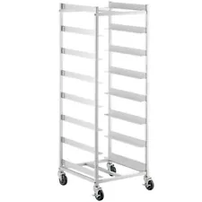 24"W x 22"L x 65"H Aluminum Commercial Restaurant 8 Shelf Glass Rack Dolly Cart