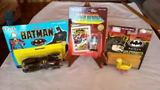 3 Batman Vintage Toys from 1989, '90, '92 Batmobile, Penguin, Duck Vehicle NIP