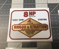 Briggs & Stratton 190432 Engine-decals.com set 8-hp Tote Gote set of 5