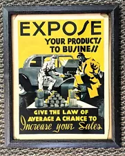 1920's Hand Painted Motivational Business Poster "INCREASE YOUR SALES"