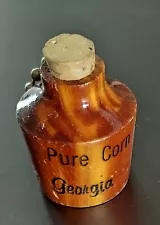 Vintage Georgia Pure Corn Moonshine Jug With Cork Keychain Wood