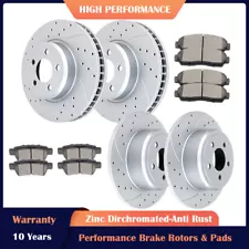 Front Rear Slotted Rotors and Brake Pads Kits for Dodge Challenger Charger RWD