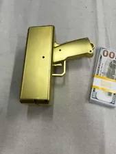 On Sale!!! Cash Cannon Money Gun 100pcs Replica Toy Bills Beach Party Game Gold