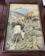 “Bell Mare” Charles M. Russell A Collograph Print-Simulated Oil Painting