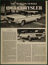 1964 Chrysler New Yorker Station Wagon Profile Vintage Pictorial Article 1986