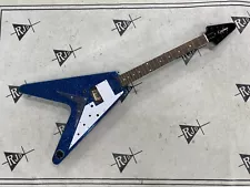 2023 Epiphone Flying V Guitar Husk Repaired Sparkle Blue